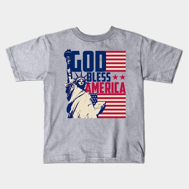 God Bless America Kids T-Shirt by mia_me